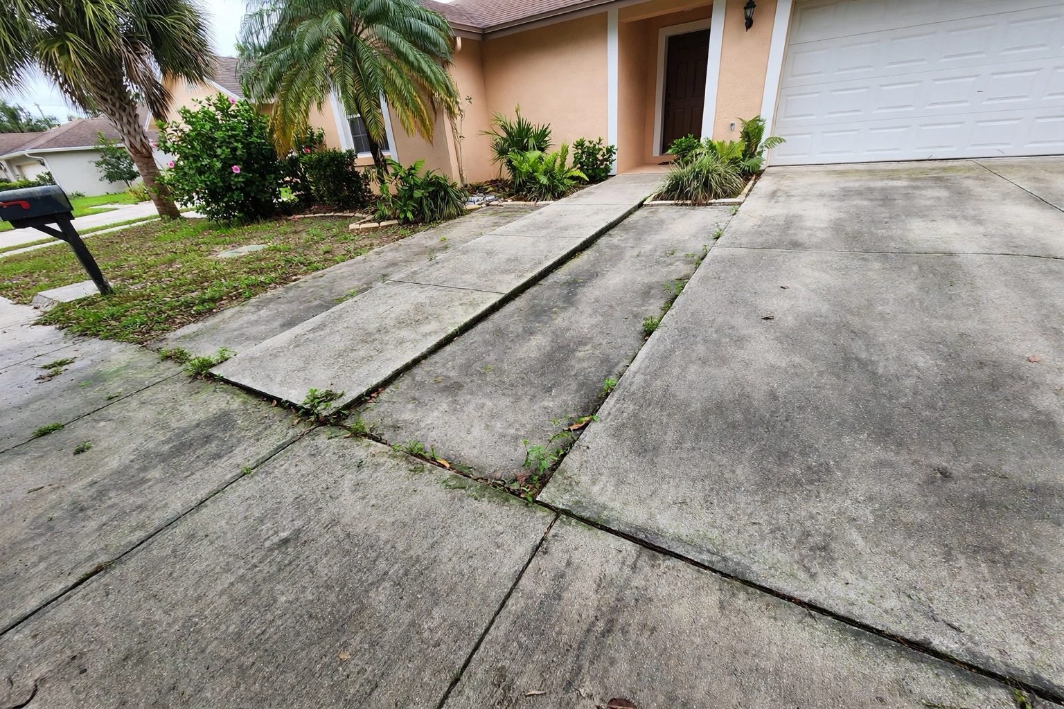 Concrete Driveways before cleaning